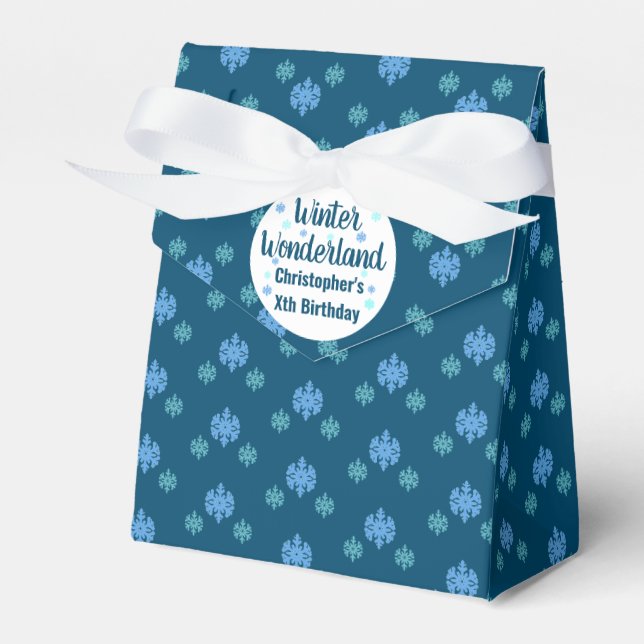Winter Wonderland Birthday Favour Box (Front Side)