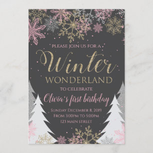 Winter Wonderland Birthday Invitation