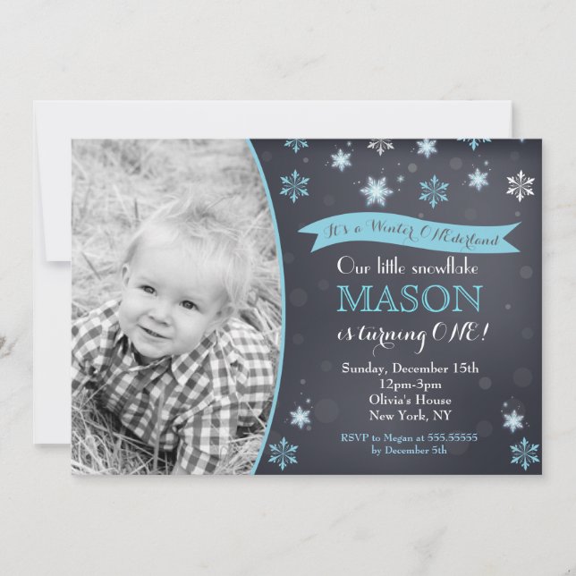 Winter Wonderland Birthday Invitations (Front)