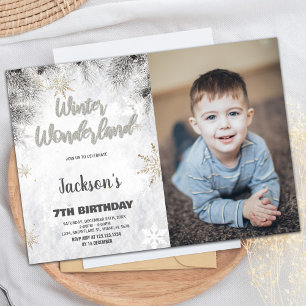 Winter Wonderland Birthday Invitations Pine Photo