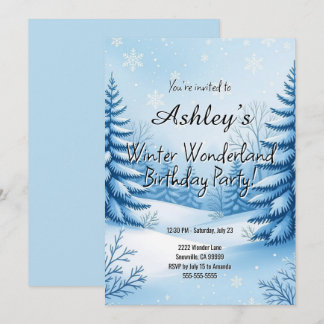 Winter Wonderland Birthday Party  Invitation