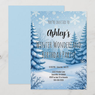 Winter Wonderland Birthday Party  Invitation
