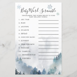 Winter Wonderland Blue Baby Word Scramble Game