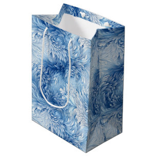 Winter Wonderland Blue frosty pattern Medium Gift Bag