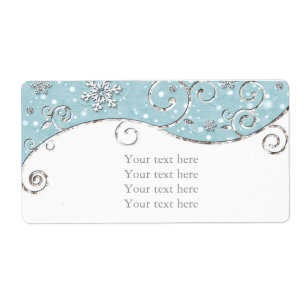 Winter Wonderland Blue Silver Swirl Elegant Party