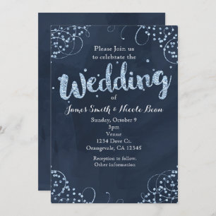 Winter Wonderland Blue & Simple Wedding Invitation