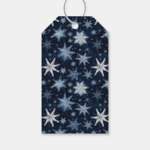 Winter Wonderland Blue & White Snowflakes Gift Tags