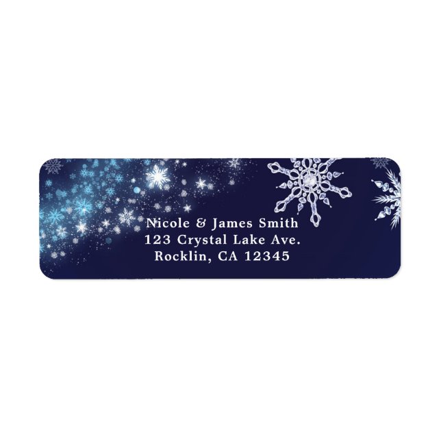 Winter Wonderland Blue & White Sparkle Snowflakes (Front)