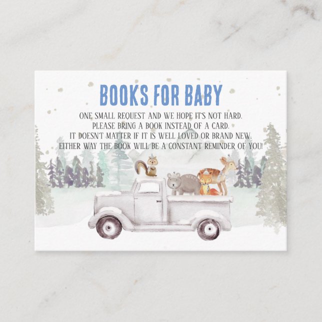 Winter Wonderland, Books for Baby. Bring A Book Enclosure Card (Front)