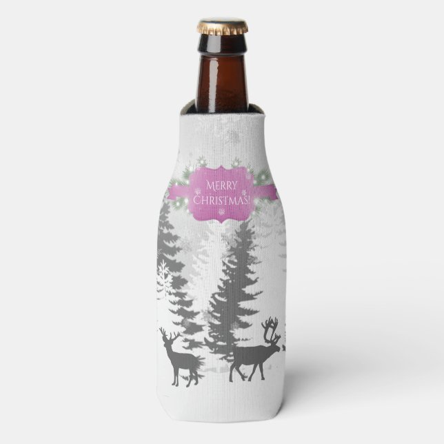 Winter Wonderland Bottle Cooler - Magenta (Bottle Front)