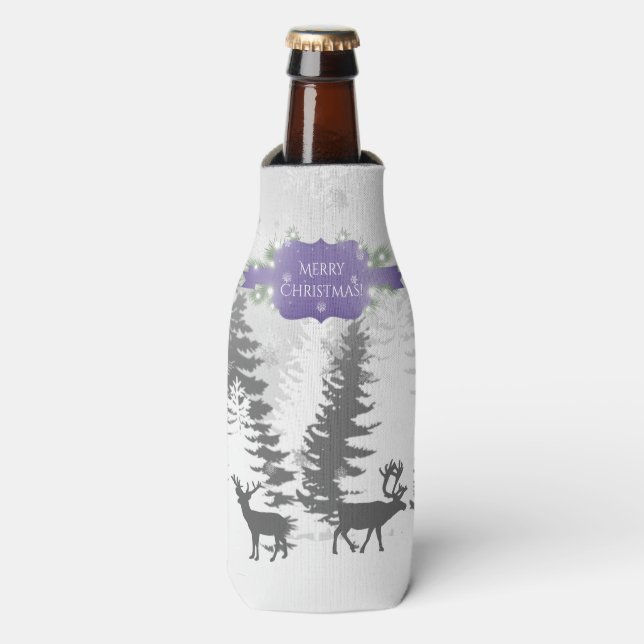 Winter Wonderland Bottle Cooler - Purple (Bottle Front)