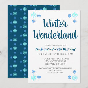 Winter Wonderland Boy Birthday Invitation