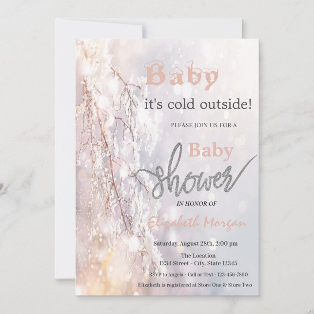 Winter Wonderland Branches Baby Shower  Invitation (Front)