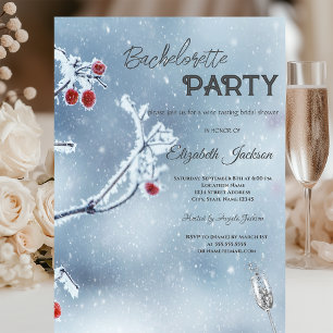 Winter Wonderland Branches Blue Bachelorette  Invitation