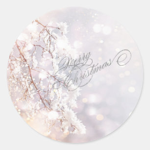 Winter Wonderland Branches Classic Round Sticker