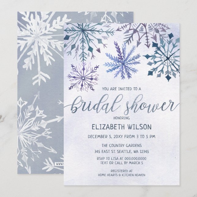 Winter Wonderland Bridal Shower Invitation (Front/Back)
