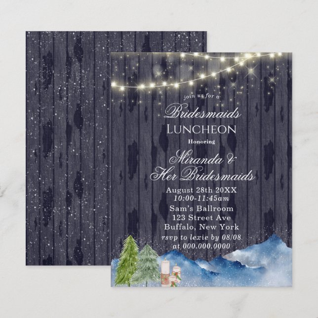 Winter Wonderland | Bridesmaids Luncheon  Invitation (Front/Back)