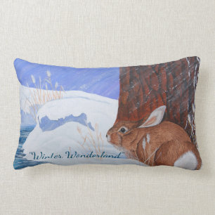 Winter Wonderland ...Brrr...Bunny! Lumbar Cushion