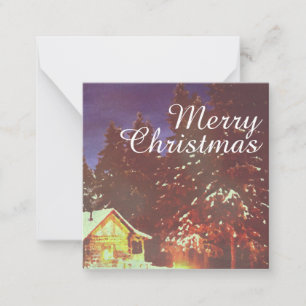 Winter Wonderland Cabin Merry Christmas Cosy Card