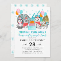 Winter Wonderland Calling Party Animals Birthday