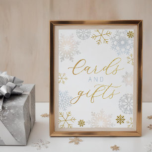 Winter Wonderland Cards and Gifts Sign - Blue
