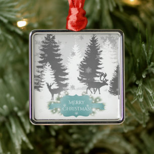 Winter Wonderland Ceramic Ornament - Teal