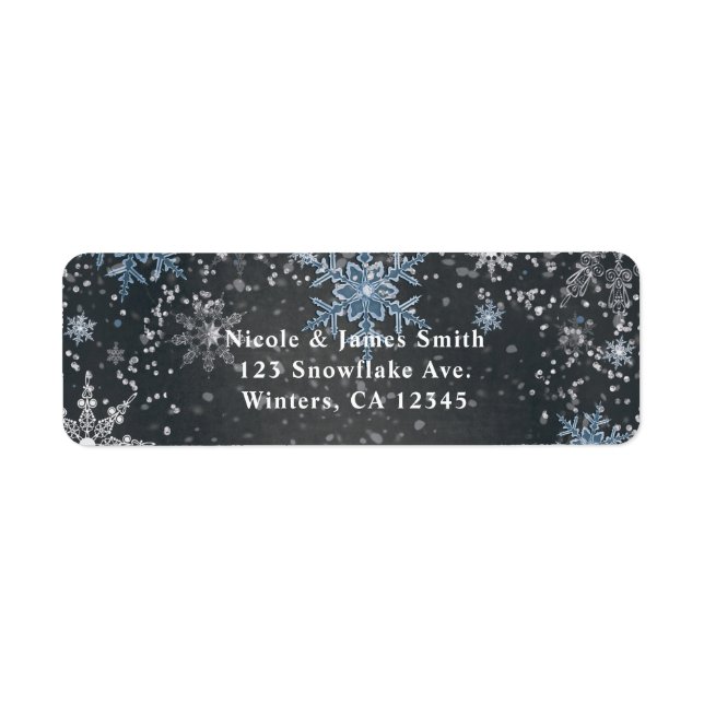 Winter Wonderland Chalk Blue Grey Party Invitation (Front)