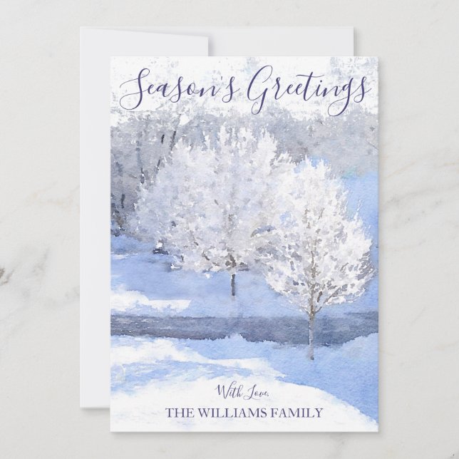 Winter Wonderland Christmas Back Photo Holiday Card (Front)