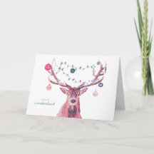 Winter Wonderland Christmas Deer Greeting Card