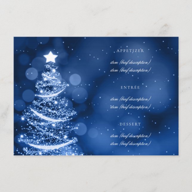 Winter Wonderland Christmas Elegant Wedding Menu (Front)