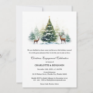 Winter Wonderland Christmas Engagement Party Invitation