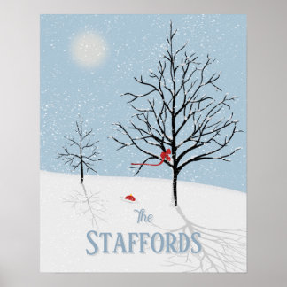 Winter Wonderland Christmas Family Name Poster