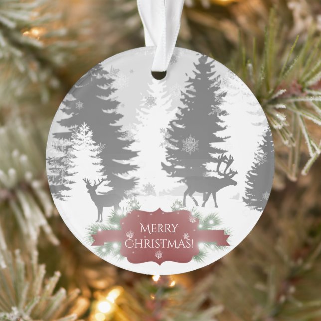 Winter Wonderland Christmas Ornament - Red (Tree)
