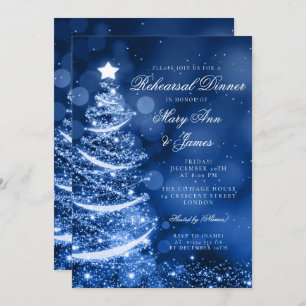 Winter Wonderland Christmas Rehearsal Dinner Invitation