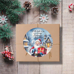 Winter Wonderland Christmas Santa Baby Shower  Classic Round Sticker