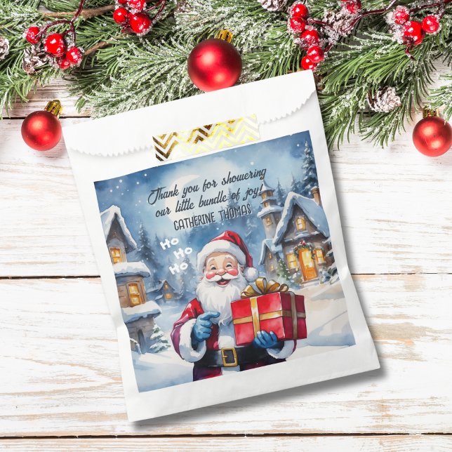 Winter Wonderland Christmas Santa Baby Shower  Favour Bags (Creator Uploaded)
