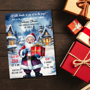 Winter Wonderland Christmas Santa Baby Shower Invitation
