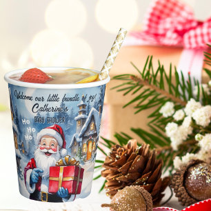 Winter Wonderland Christmas Santa Baby Shower  Paper Cups