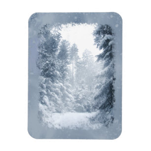 Winter Wonderland Christmas Snow Scene Magnet
