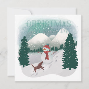 Winter Wonderland - Christmas Snowman Holiday Card