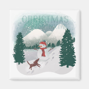 Winter Wonderland - Christmas Snowman Magnet