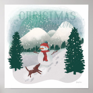 Winter Wonderland - Christmas Snowman Poster