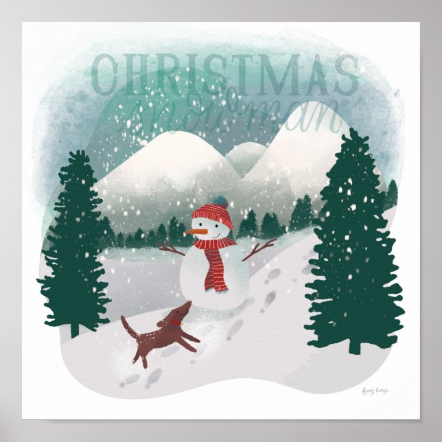 Winter Wonderland - Christmas Snowman Poster (Front)