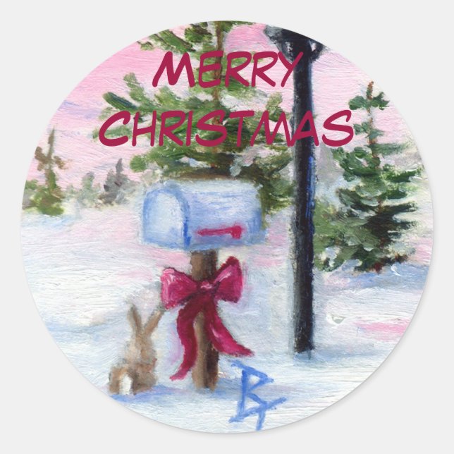 Winter Wonderland Christmas Sticker (Front)