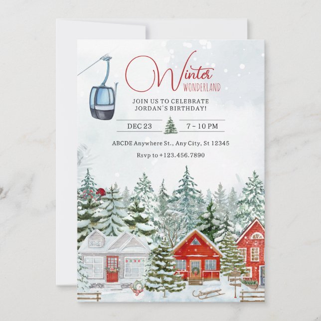 Winter wonderland christmas story  invitation (Front)