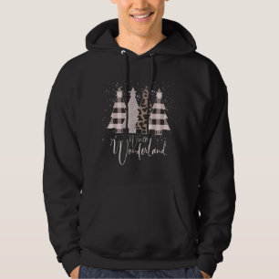 Winter Wonderland Christmas Tree Buffalo Plaid Leo Hoodie