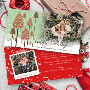 Winter Wonderland Christmas Trees And Snow Photo Holiday Card