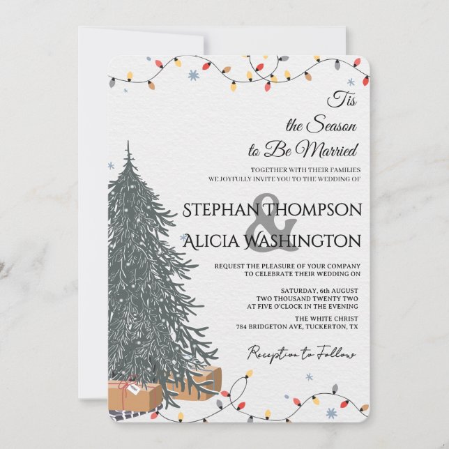 Winter Wonderland Christmas Wedding Invitation (Front)