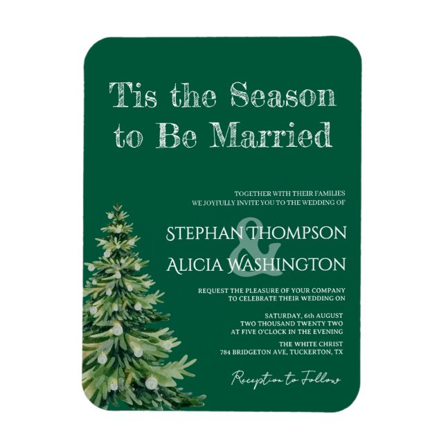 Winter Wonderland Christmas Wedding Magnet (Vertical)