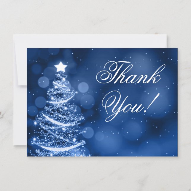 Winter Wonderland Christmas Wedding Thank You Note Card (Front)